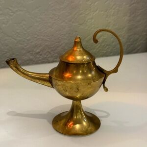 Vintage Brass Genie Lamp, Incense Burner, Small Brass
